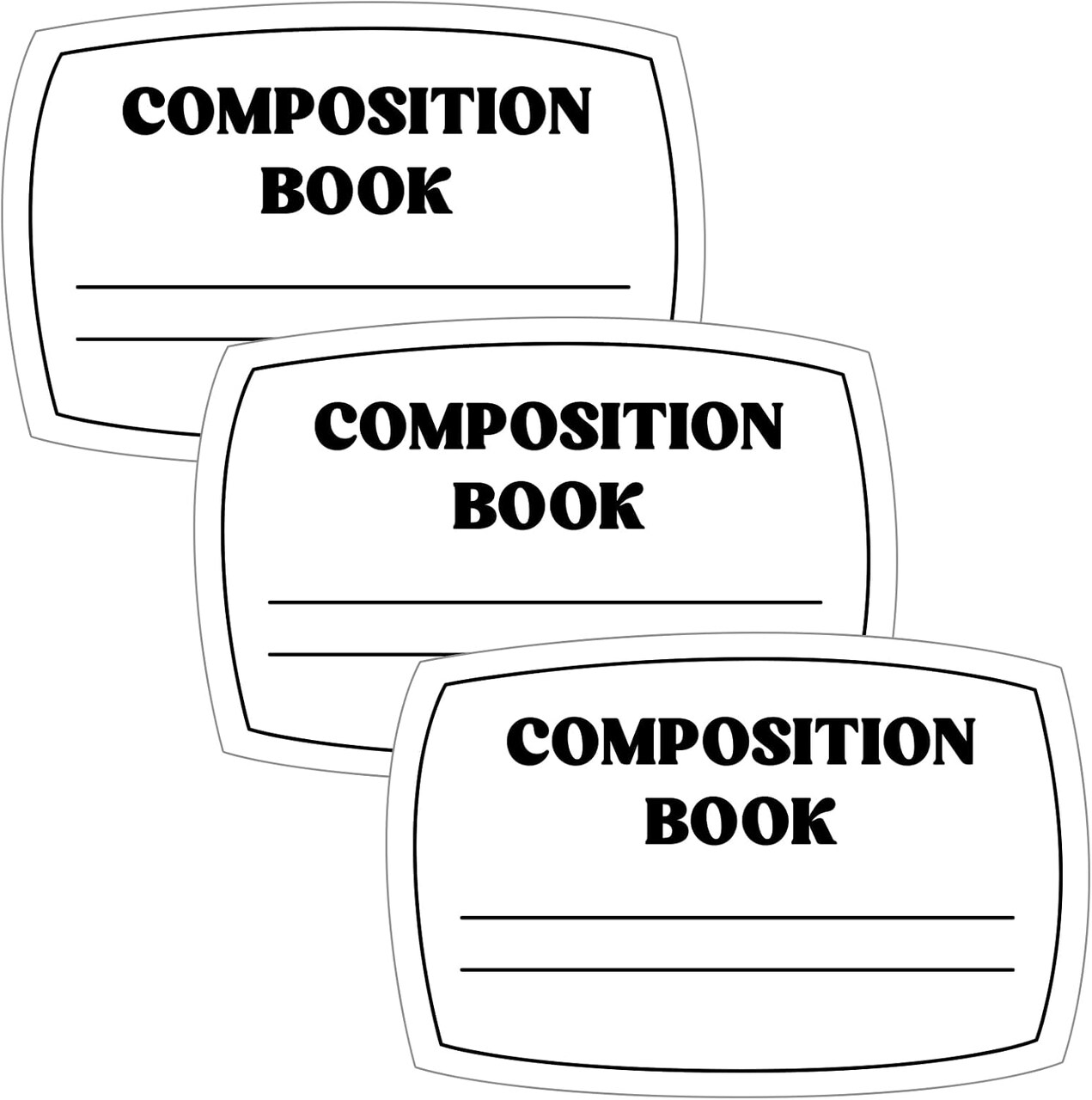 3 Pcs Composition Book Bulletin Board Paper (Black, White) 23.6 x 15.8